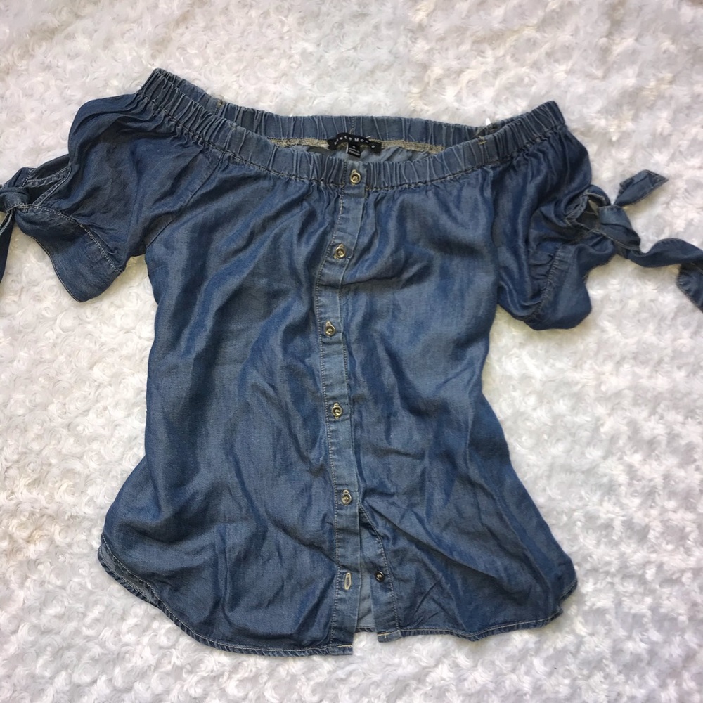 Off the shoulder jean top